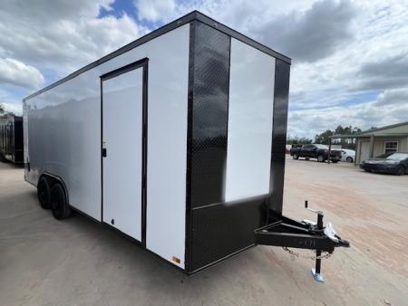 New 2026 Titanium 8.5x16 TA Cargo / Enclosed Trailer White Polycore Exterior Blackout Package 7' Interior