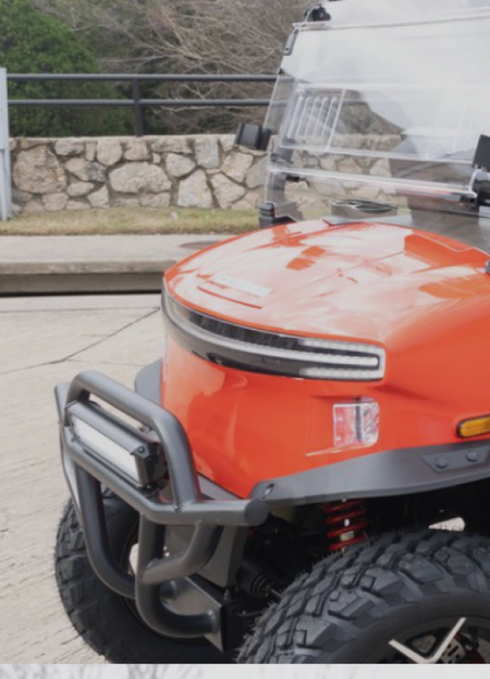 New 2025 Denago EV Rover XL 6 - 4 Forward/2 Back - Lifted - Orange - 6-Person Lifted Golf Cart