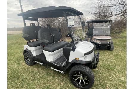 New 2026 Denago EV Rover XL - WHITE - 4-Person Lifted Golf Cart