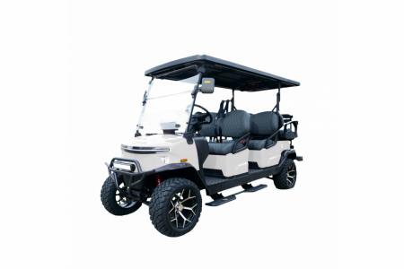 New 2026 Denago EV Rover XL 6 - 4 Forward/2 Back - WHITE - 6-Person Lifted Golf Cart