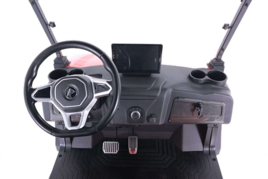 New 2025 Denago EV Rover XL 6 - 4 Forward/2 Back - RED - 6-Person Lifted Golf Cart