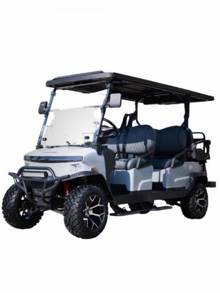 New 2025 Denago EV Rover XL 6 - 4 Forward/2 Back - WHITE - 6-Person Lifted Golf Cart