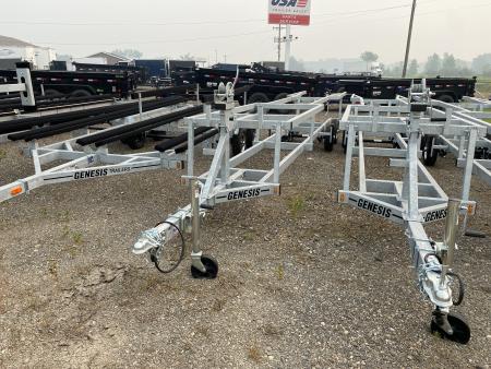 New 2026 Genesis Trailers 22Ft Crank Up Pontoon W/ No Brakes Boat Trailer