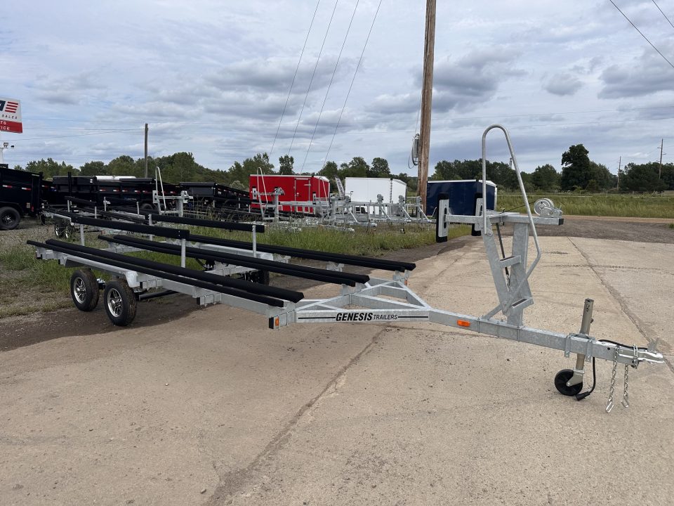 New 2026 Genesis Trailers 20Ft Genesis W/ No Brakes Galvanized Crank Up Tritoon Boat Trailer
