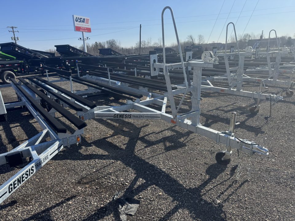 New 2026 Genesis Trailers 20Ft Genesis W/ No Brakes Galvanized Crank Up Pontoon Boat Trailer