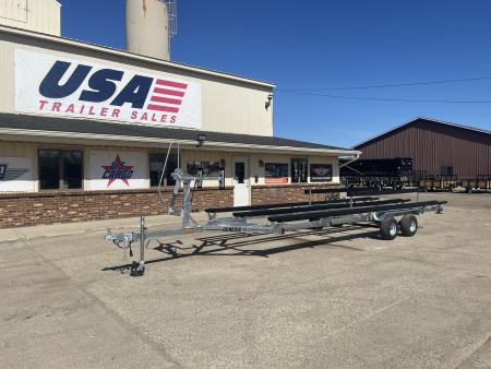 New 2026 Genesis Trailers 22Ft Tandem axle W/ No Brakes Galvanized Bunk Style Pontoon Boat Trailer