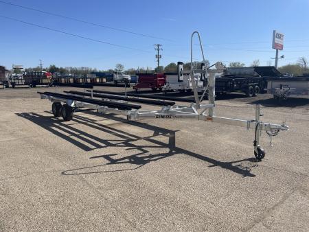 New 2026 Genesis Trailers 22Ft Tandem axle W/ No Brakes Galvanized Bunk Style Pontoon Boat Trailer