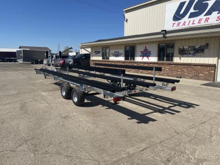 New 2026 Genesis Trailers 22Ft Tandem axle W/ No Brakes Galvanized Bunk Style Pontoon Boat Trailer