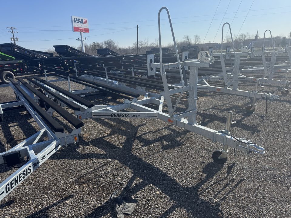 New 2026 Genesis Trailers 20Ft Tandem axle W/ No Brakes Galvanized Bunk Style Pontoon Boat Trailer