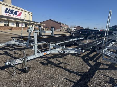 New 2026 Genesis Trailers 20Ft Tandem axle W/ No Brakes Galvanized Bunk Style Pontoon Boat Trailer