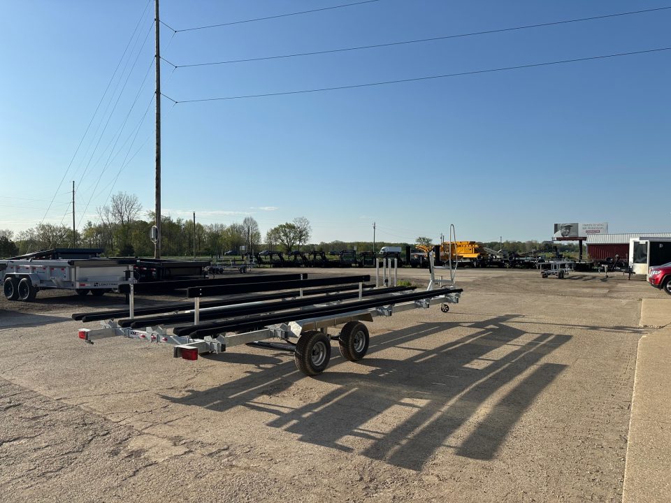 New 2026 Genesis Trailers 24Ft Galvanized Tandem Axle W/ No Brake Bunk Style Pontoon Boat Trailer