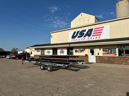 New 2026 Genesis Trailers 24Ft Galvanized Tandem Axle W/ No Brake Bunk Style Pontoon Boat Trailer