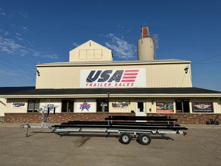 New 2026 Genesis Trailers 24Ft Galvanized Tandem Axle W/ No Brake Bunk Style Pontoon Boat Trailer