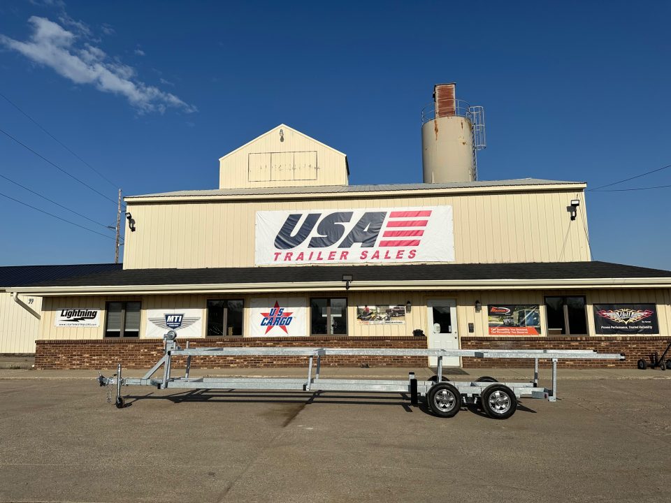 New 2026 Genesis Trailers 24Ft Tandem Axle W/No Brakes Galvanized Crank Up Pontoon Boat Trailer