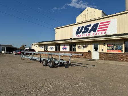 New 2026 Genesis Trailers 24Ft Tandem Axle W/No Brakes Galvanized Crank Up Pontoon Boat Trailer