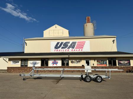 New 2026 Genesis Trailers 24Ft Tandem Axle W/No Brakes Galvanized Crank Up Pontoon Boat Trailer