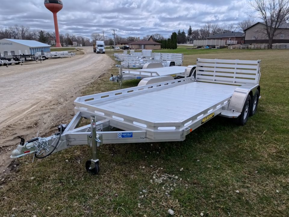 New 2027 Aluma 78" x 16' Slotted TA with Electric Brakes, Bi-Fold Tailgate, Slotted Rail and 7K GVWR