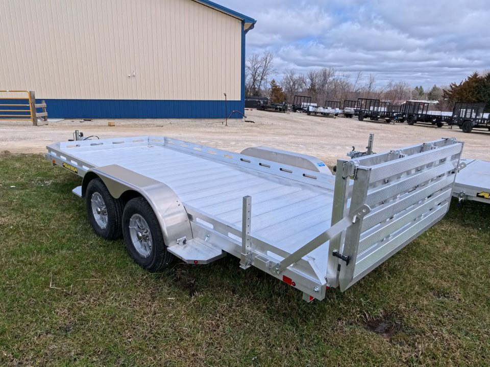 New 2027 Aluma 78" x 16' Slotted TA with Electric Brakes, Bi-Fold Tailgate, Slotted Rail and 7K GVWR