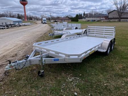 New 2027 Aluma 78" x 16' Slotted TA with Electric Brakes, Bi-Fold Tailgate, Slotted Rail and 7K GVWR