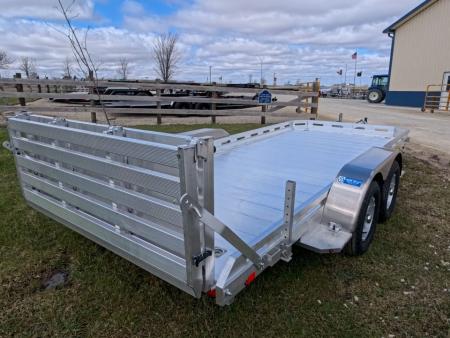 New 2027 Aluma 78" x 16' Slotted TA with Electric Brakes, Bi-Fold Tailgate, Slotted Rail and 7K GVWR
