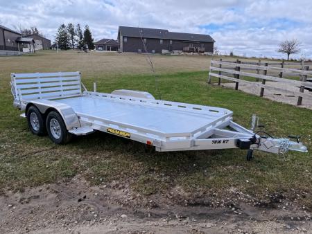 New 2027 Aluma 78" x 16' Slotted TA with Electric Brakes, Bi-Fold Tailgate, Slotted Rail and 7K GVWR