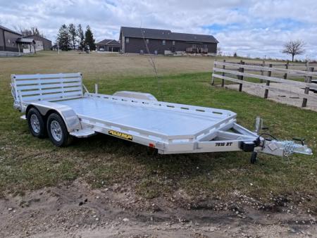 New 2027 Aluma 78  x 16' Slotted TA with Electric Brakes, Bi-Fold Tailgate, Slotted Rail and 7K GVWR