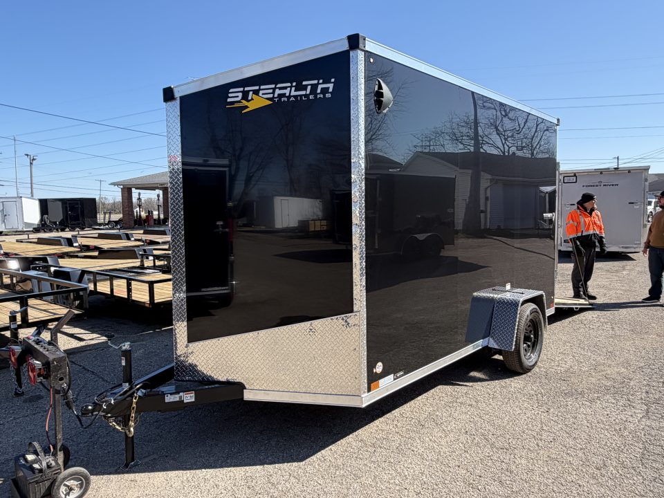 New 2026 7 x 12 Stealth Enclosed Trailer with Ramp 7ft interior w/ Brakes