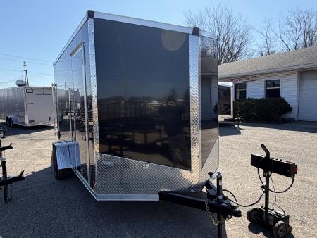 New 2026 7 x 12 Stealth Enclosed Trailer with Ramp 7ft interior w/ Brakes