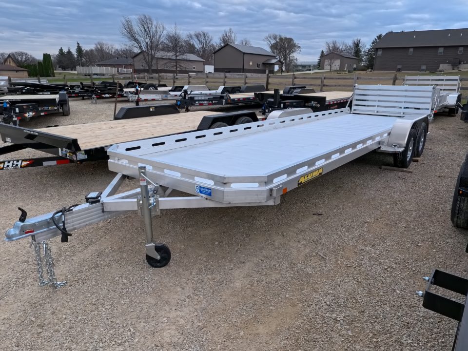 New 2027 Aluma 78" x 24' Slotted Rail -TA Aluminum Utility with Electric Brakes, Bi-Fold Tailgate and 7K GVWR