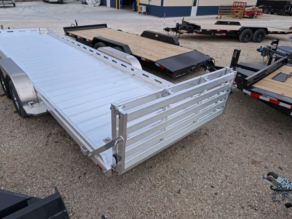 New 2027 Aluma 78" x 24' Slotted Rail -TA Aluminum Utility with Electric Brakes, Bi-Fold Tailgate and 7K GVWR