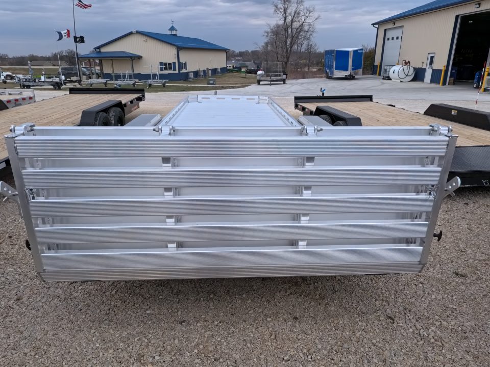 New 2027 Aluma 78" x 24' Slotted Rail -TA Aluminum Utility with Electric Brakes, Bi-Fold Tailgate and 7K GVWR