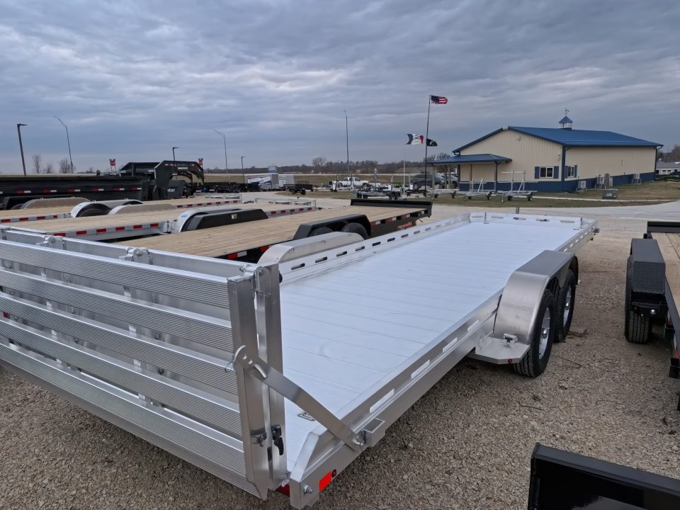 New 2027 Aluma 78" x 24' Slotted Rail -TA Aluminum Utility with Electric Brakes, Bi-Fold Tailgate and 7K GVWR