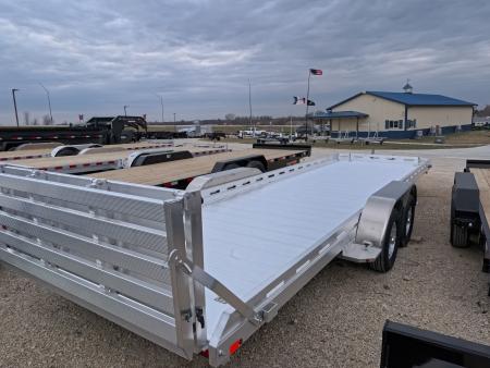 New 2027 Aluma 78" x 24' Slotted Rail -TA Aluminum Utility with Electric Brakes, Bi-Fold Tailgate and 7K GVWR