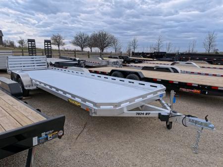 New 2027 Aluma 78" x 24' Slotted Rail -TA Aluminum Utility with Electric Brakes, Bi-Fold Tailgate and 7K GVWR