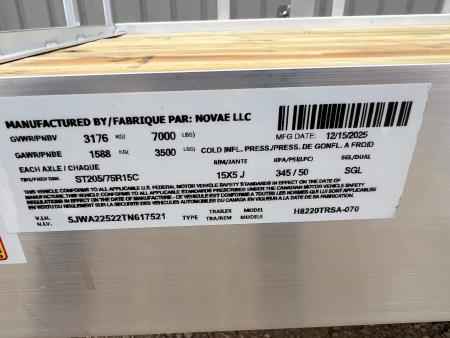 New 2026 H&H Trailers 20' Tandem Aluminum Utility Utility Trailer