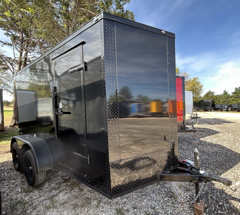 New 2026 Family Trailer 6x12 Tandem Axle Cargo / Enclosed Trailer- Screwless Exterior- Blackout pkg- Rear Spoiler- HD Axle