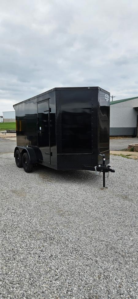 New 2026 Family Trailer 6x12 Tandem Axle Cargo / Enclosed Trailer- Screwless Exterior- Blackout pkg- Rear Spoiler- HD Axle
