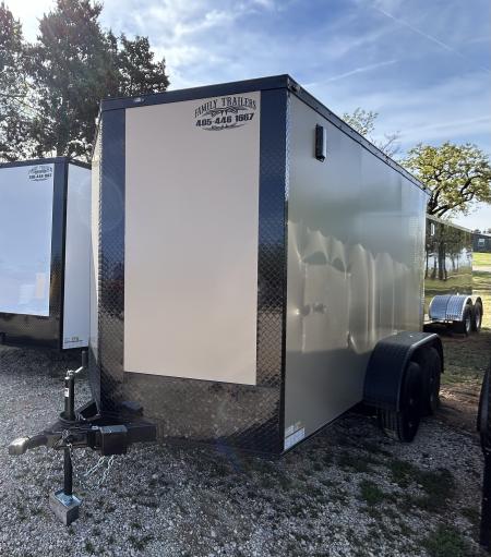 New 2026 Family Trailer 6x12 Tandem Axle Cargo / Enclosed Trailer- Screwless Exterior- Blackout Pkg- Rear Spoiler- HD Axle