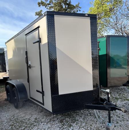 New 2026 Family Trailer 6x12 Tandem Axle Cargo / Enclosed Trailer- Screwless Exterior- Blackout Pkg- Rear Spoiler- HD Axle