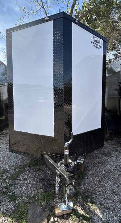 New 2026 Family Trailer 6x12 Tandem Axles Cargo / Enclosed Trailer- Screwless Exterior- Blackout Pkg- Rear Spoiler- HD Axle