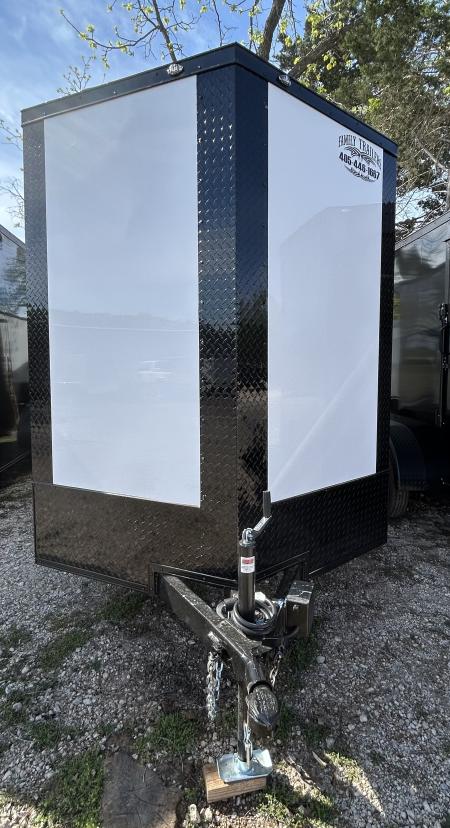 New 2026 Family Trailer 6x12 Tandem Axles Cargo / Enclosed Trailer- Screwless Exterior- Blackout Pkg- Rear Spoiler- HD Axle