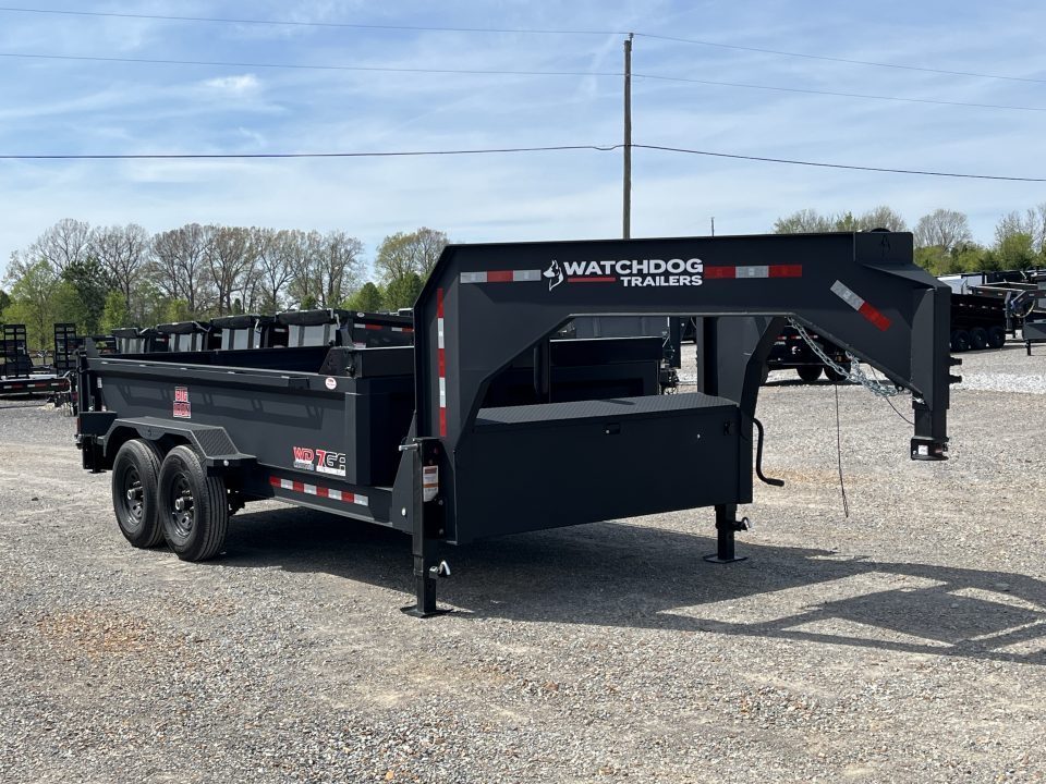 New 2026 Watchdog 7'x14' 14k Telescopic Gooseneck Dump Trailer