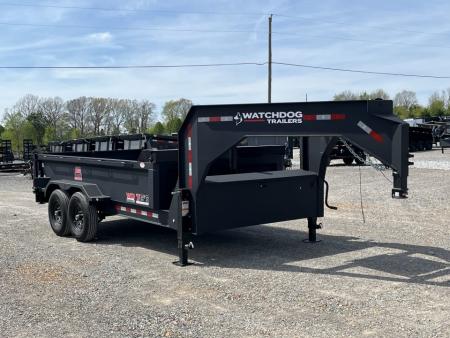 New 2026 Watchdog 7'x14' 14k Telescopic Gooseneck Dump Trailer