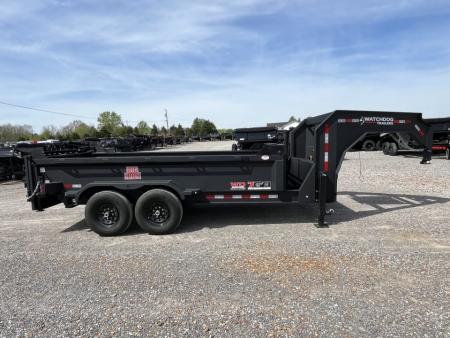 New 2026 Watchdog 7'x14' 14k Telescopic Gooseneck Dump Trailer