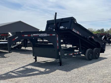 New 2026 Watchdog 7'x14' 14k Telescopic Gooseneck Dump Trailer