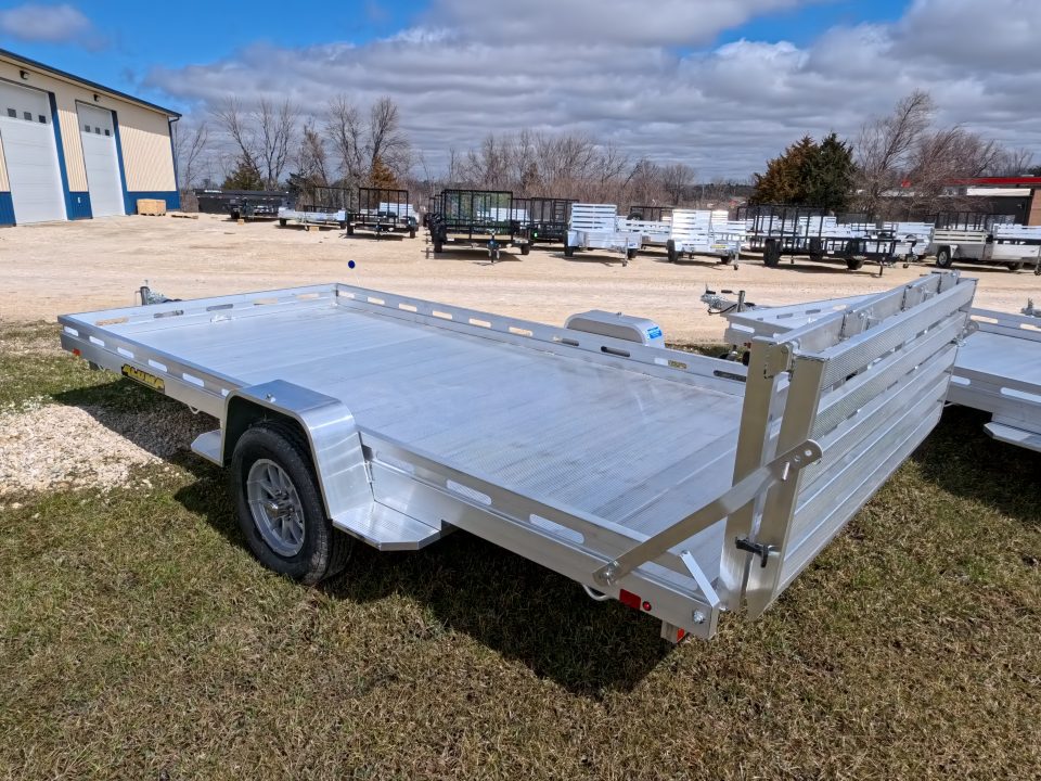 New 2027 Aluma 80x14 Aluminum, Single Axle Utility with Electric Brakes & Bi-Fold Tailgate, 4,250lb GVWR