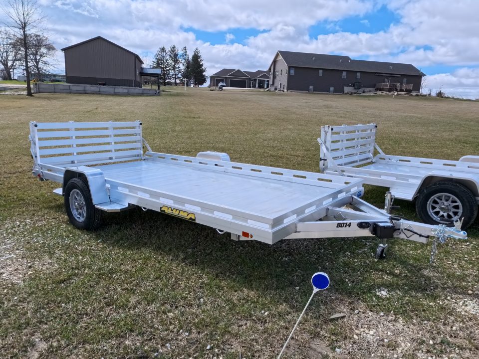 New 2027 Aluma 80x14 Aluminum, Single Axle Utility with Electric Brakes & Bi-Fold Tailgate, 4,250lb GVWR