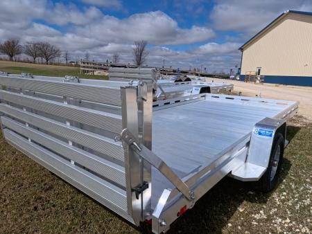 New 2027 Aluma 80x14 Aluminum, Single Axle Utility with Electric Brakes & Bi-Fold Tailgate, 4,250lb GVWR