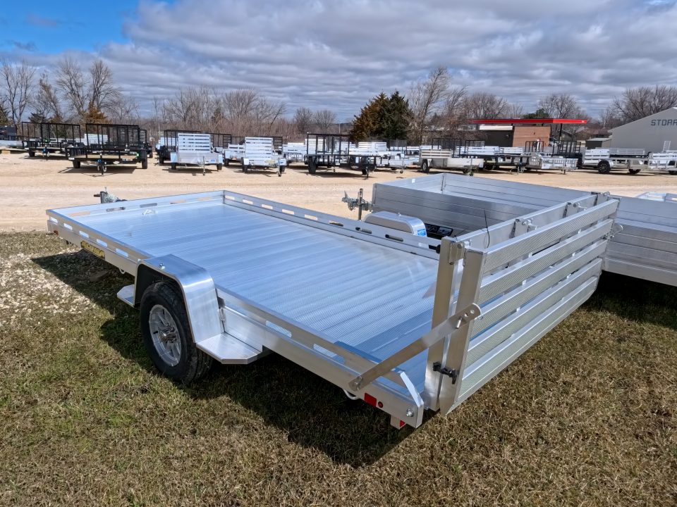 New 2027 Aluma 80x14 Aluminum, Single Axle Utility with Electric Brakes & Bi-Fold Tailgate, 4,250lb GVWR