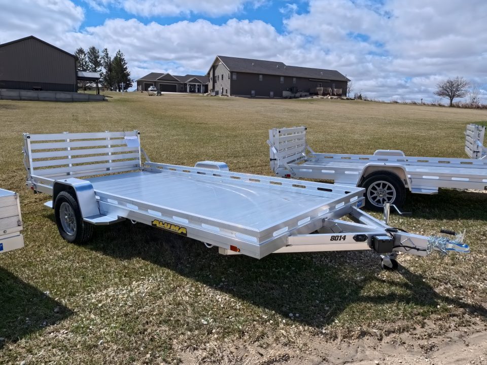 New 2027 Aluma 80x14 Aluminum, Single Axle Utility with Electric Brakes & Bi-Fold Tailgate, 4,250lb GVWR